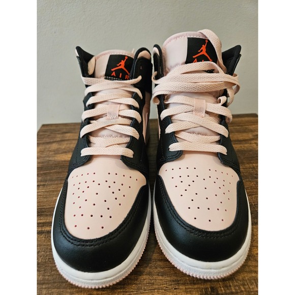 Nike Air Jordan 1 Mid Atmosphere Pink Black 554725-604 GS Size 7Y Womens 8.5 - Picture 7 of 10
